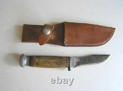 Old Vintage CASE Fixed Blade Hunting Knife with Sheath, Stag Handle