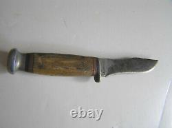 Old Vintage CASE Fixed Blade Hunting Knife with Sheath, Stag Handle