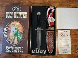 Old Vintage Case XX Boot Hunter Fixed Blade Fighting Hunting Knife withSheath Box