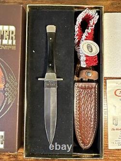 Old Vintage Case XX Boot Hunter Fixed Blade Fighting Hunting Knife withSheath Box