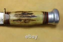 Old Vintage MARBLE'S Gladstone Mich. Stag Handle Hunting Knife w Marble's Sheath