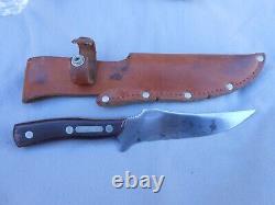 Old Vintage Schrade USA 150t Large Hunting Skinning Knife With Sheath