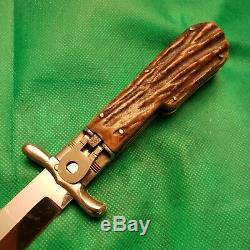 Old Voss Cut Co Germany Bone Stag Folding Bowie Hunting Pocket Knife Knives Lot