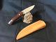 Old Vtg NOS Bill Gordon Skinner Hunting Knife Fixed Blade With Leather Sheath