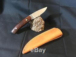 Old Vtg NOS Bill Gordon Skinner Hunting Knife Fixed Blade With Leather Sheath
