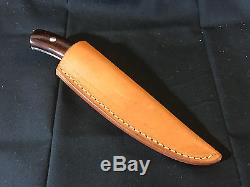 Old Vtg NOS Bill Gordon Skinner Hunting Knife Fixed Blade With Leather Sheath