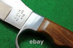 Olsen OK Howard City Mi #708 Rosewood Handle Fixed Blade Hunting Knife with Sheath