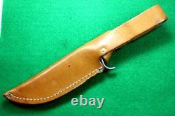 Olsen OK Howard City Mi #708 Rosewood Handle Fixed Blade Hunting Knife with Sheath