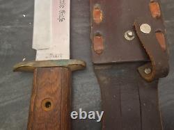 Original Bowie Knife 13 with Leather Sheath SAB Ridge NJ Japan Vintage RARE