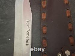 Original Bowie Knife 13 with Leather Sheath SAB Ridge NJ Japan Vintage RARE