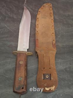 Original Bowie Knife 13 with Leather Sheath SAB Ridge NJ Japan Vintage RARE