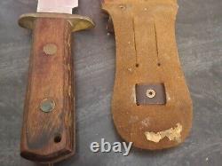 Original Bowie Knife 13 with Leather Sheath SAB Ridge NJ Japan Vintage RARE