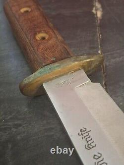 Original Bowie Knife 13 with Leather Sheath SAB Ridge NJ Japan Vintage RARE