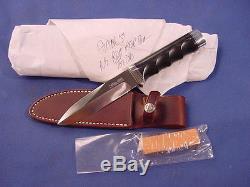 Original Randall 5 Gambler Knife with Figer Grips Black Micarta handle Sheath