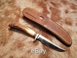 Original Randall 7-Spacer 8 4 Knife n Brown Button Sheath Stag Pre-1964