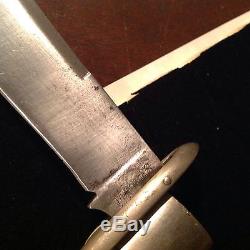 Original SAFETY HUNT Blade Hunt USA Old MARBLES Stag Knife Fold Sheath Case