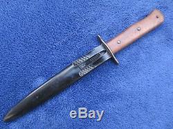 Original Ww2 Vintage German Luftwaffe Eagle 6 Fighting Knife And Scabbard