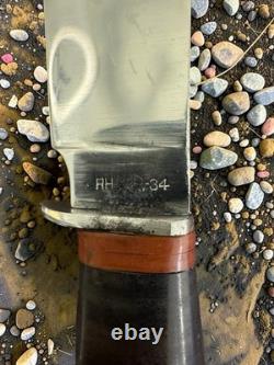 PAL Double Red spacer Rare RH34 Vintage Fixed Blade Knife Excellent
