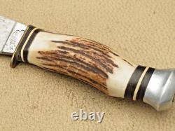 PREMIER LIFETIME GERMANY Woodcraft Style Hunting Knife Stag Handles Nice
