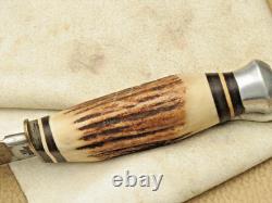 PREMIER LIFETIME GERMANY Woodcraft Style Hunting Knife Stag Handles Nice