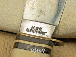 PREMIER LIFETIME GERMANY Woodcraft Style Hunting Knife Stag Handles Nice