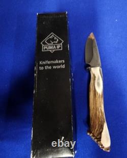 PUMA ANTLER DROP POINT 103/RC Fixed Blade Knife Crown Stag 809029 Handmade