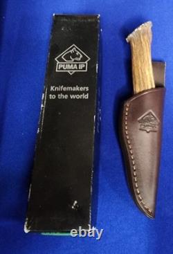 PUMA ANTLER DROP POINT 103/RC Fixed Blade Knife Crown Stag 809029 Handmade