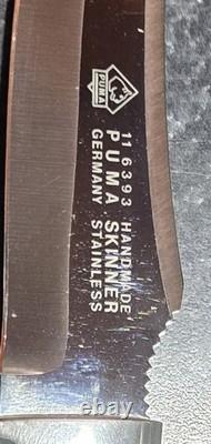 PUMA Skinner 6393 Handmade Fixed Blade Knife Germany Stag Handle Excellent