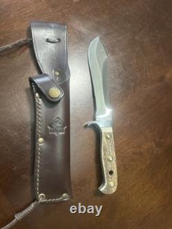 PUMA White Hunter Fixed Blade Knife Stag Handle Stainless Clip Point Sheath