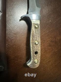 PUMA White Hunter Fixed Blade Knife Stag Handle Stainless Clip Point Sheath