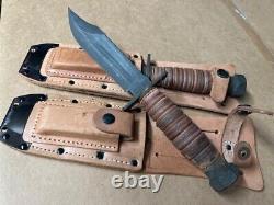 Pair of Camillus Cutlery Co. Knives, Hunting, Sheathed, Survival, Pilot's Aug 84