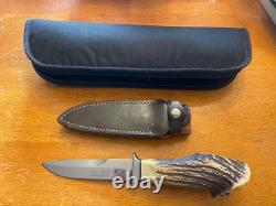 Parker Custom Series Drop Point Hunting Knife Crown Stag Hand Made Japan