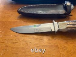 Parker Custom Series Drop Point Hunting Knife Crown Stag Hand Made Japan