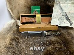 Pre 1964 Puma 6377 White Hunter Knife Stag Handles Sheath Presentation Box A1