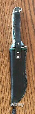 Pre 1964 Puma 6377 White Hunter Knife Stag Handles Sheath Pristine Condition