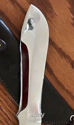 Pre 1964 Puma 6377 White Hunter Knife Stag Handles Sheath Pristine Condition