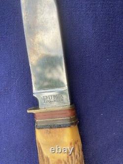 Pre-1964 Puma Solingen Hunting Knife. Full Tang. Etched Blade. Sheath. NR