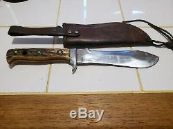 Pre 64 Puma White Hunter 6377 Stag Hunting Knife With Sheath Great Vintage Knife