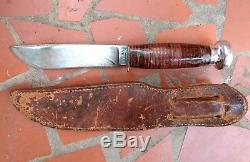 Pre WW2 Early KA-BAR KABAR Union Cutlery Co Hunting Knife w US Boy Scouts Sheath
