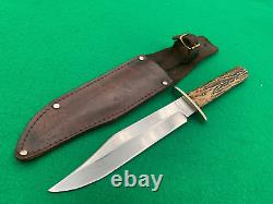 Pre Ww11 1924-35 Utica Knife & Razor Co Fighting Bowie Knife Czech Stag Rare