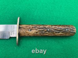 Pre Ww11 1924-35 Utica Knife & Razor Co Fighting Bowie Knife Czech Stag Rare