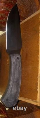 Pre-ownedWinkler Belt Knife Reproduction With Leather Sheath 80CrV2 Micarta Scale