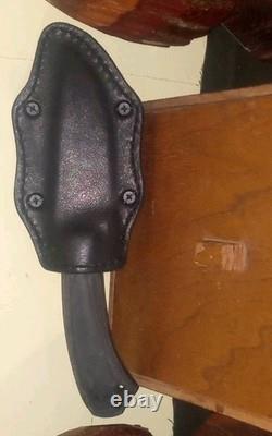 Pre-ownedWinkler Belt Knife Reproduction With Leather Sheath 80CrV2 Micarta Scale