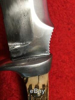 Puma #6377 White Hunter Knife 1967 Vintage withOriginal Leather Scabbard
