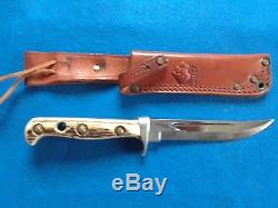 Puma 6382 Trail Guide Stag Handle Hunting Knife With Leather Sheath
