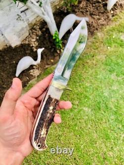 Puma Buffalo Hunter Knife Germany Stag Handle Fixed Blade Hunting Knife Vintage