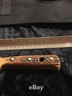 Puma Hunting Knife Stag Bone Handle with Original Sheath Model 6398