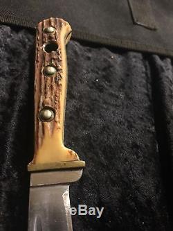 Puma Hunting Knife Stag Bone Handle with Original Sheath Model 6398