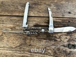 Puma Jagdmesser Hunters Knife made in Germany Pre-1965 Sambar Stag handle
