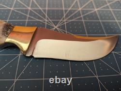 Puma SGB Big Horn Fixed Blade Knife With Stag Handle and Leather Sheath